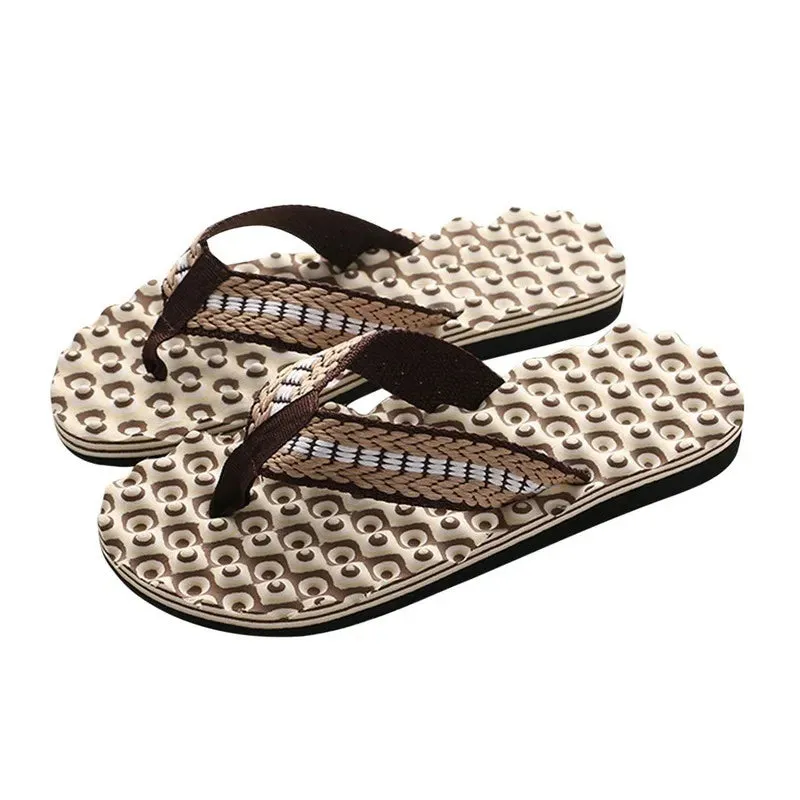 Men Summer Flip Flops Beach Slippers Sandals Non-Slip Home Indoor House Anti-Slip Slippers - MSL50255