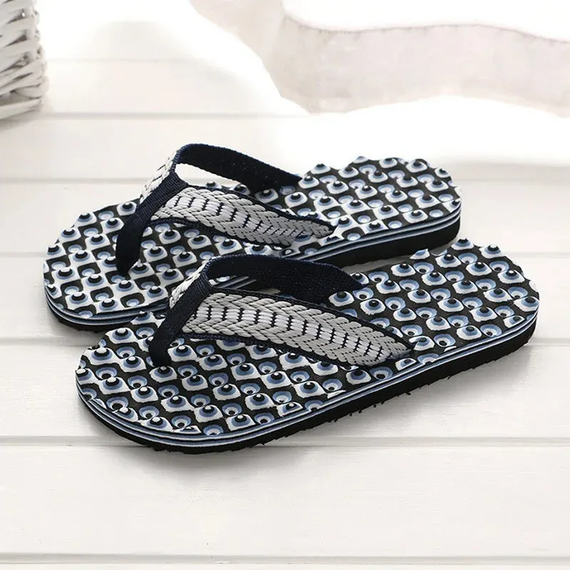 Men Summer Flip Flops Beach Slippers Sandals Non-Slip Home Indoor House Anti-Slip Slippers - MSL50255