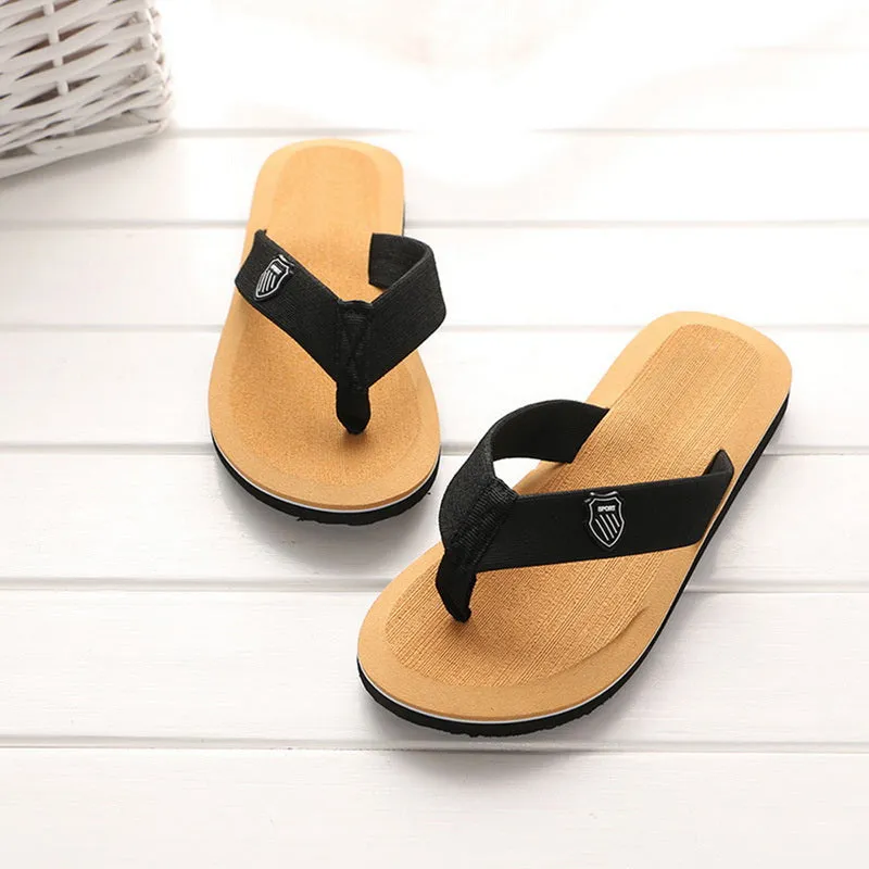 Men Summer Flip Flops Beach Slippers Sandals Non-Slip Home Indoor House Anti-Slip Slippers - MSL50255