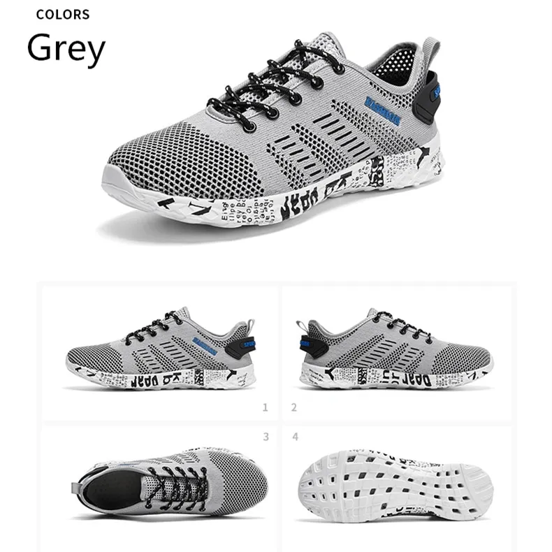 Men's Casual Lace-up Mesh Sneakers with Soft Outsole - SF0805