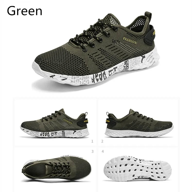 Men's Casual Lace-up Mesh Sneakers with Soft Outsole - SF0805