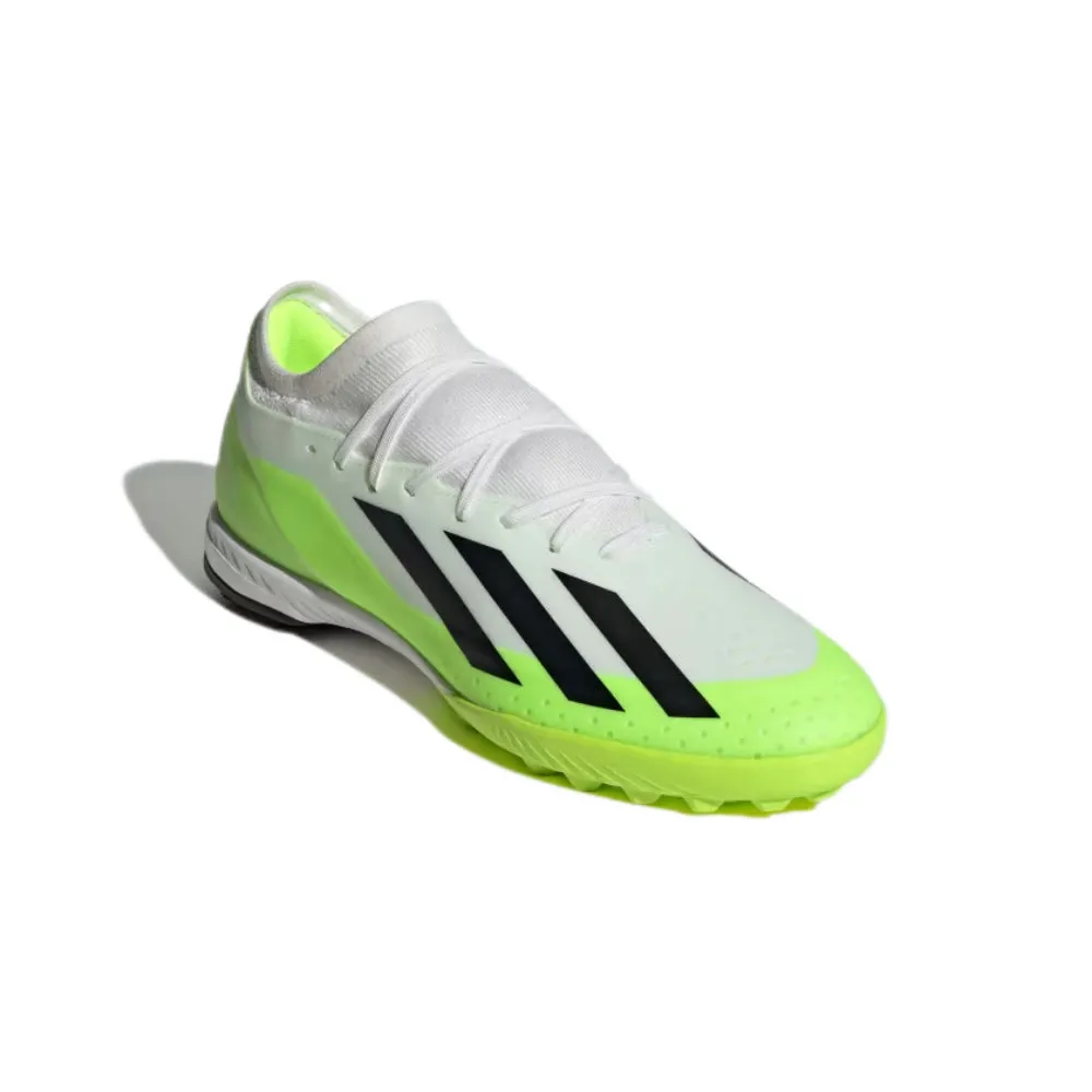 Men's X Crazyfast.3 Turf Football Shoe (Cloud White/Core Black/Lucid Lemon)