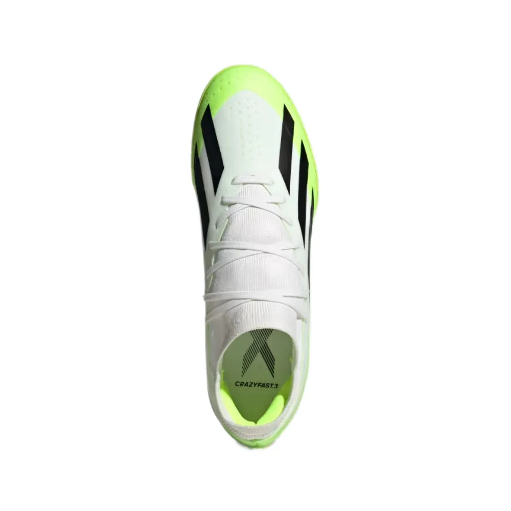 Men's X Crazyfast.3 Turf Football Shoe (Cloud White/Core Black/Lucid Lemon)