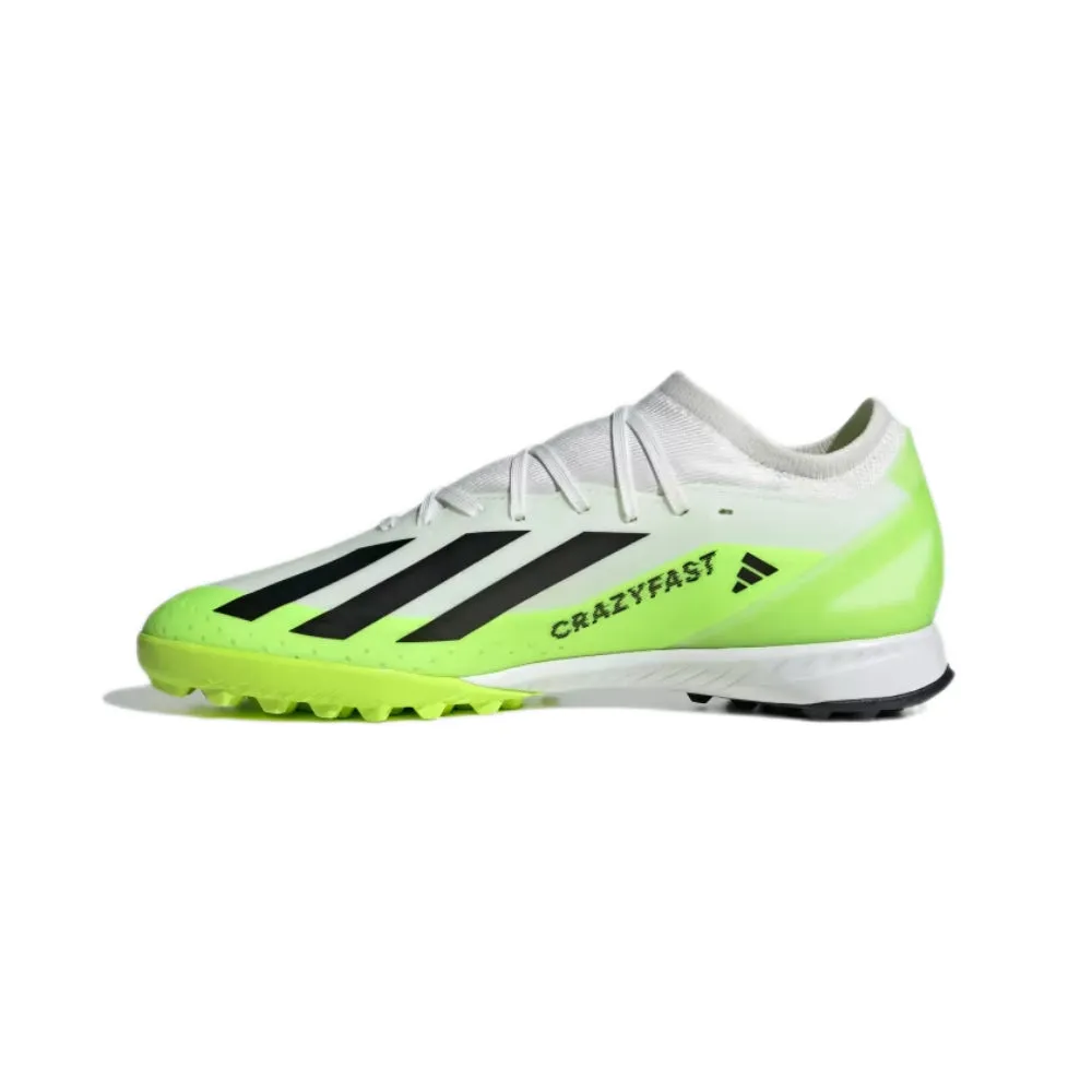 Men's X Crazyfast.3 Turf Football Shoe (Cloud White/Core Black/Lucid Lemon)