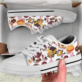 Miner Hobby Flower Watercolor Low Top Shoes, Low Top Sneaker, Low Top Canvas Shoes