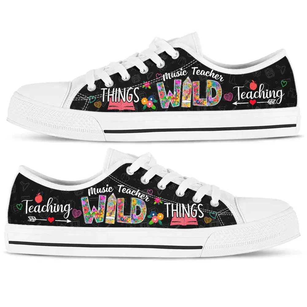 Music Teacher Teaching Wild Things Low Top Shoes, Teacher Shoes, Low Top Sneakers