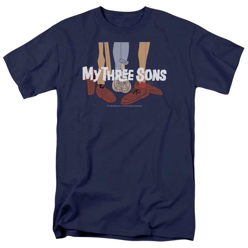 My Three Sons Shoes Logo Mens T Shirt Navy