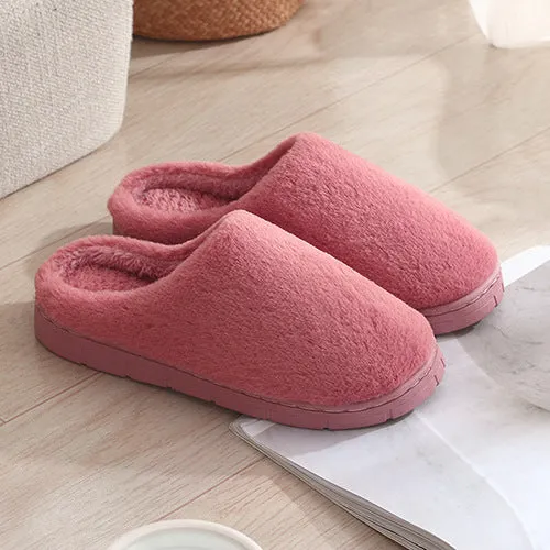 New cotton slippers for women style home couple anti-slip cotton slippers winter indoor home warm rabbit fur floor stall slippers