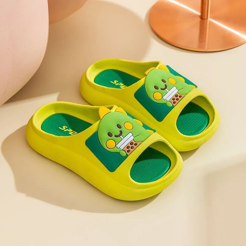 New summer children's slippers for men and women to wear at home for small and medium-sized children thick-soled non-slip cute bear cartoon slippers