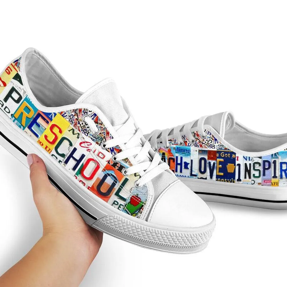 Preschool Inspire License Plates Low Top Shoes, Teacher Shoes, Low Top Sneakers