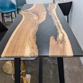 Resin Walnut Pub Table - Floor Model