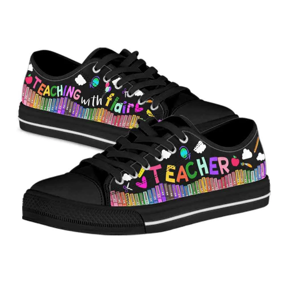 School Teacher Teaching With Flair Low Top Shoes, Teacher Shoes, Low Top Sneakers