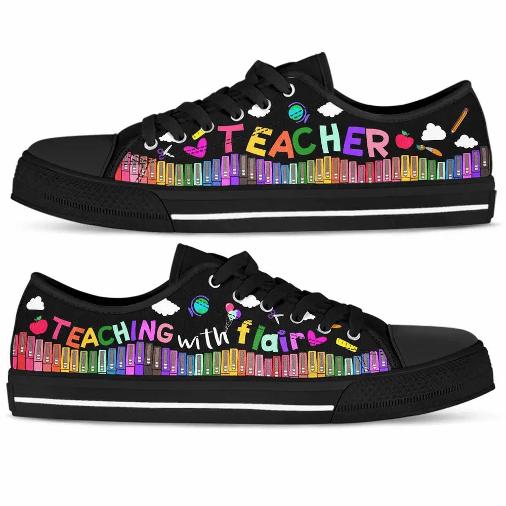 School Teacher Teaching With Flair Low Top Shoes, Teacher Shoes, Low Top Sneakers