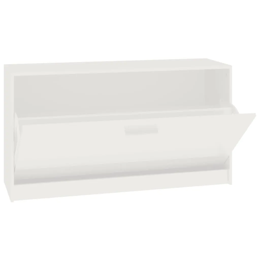 Shoe Bench High Gloss White 80x24x45 cm Engineered Wood