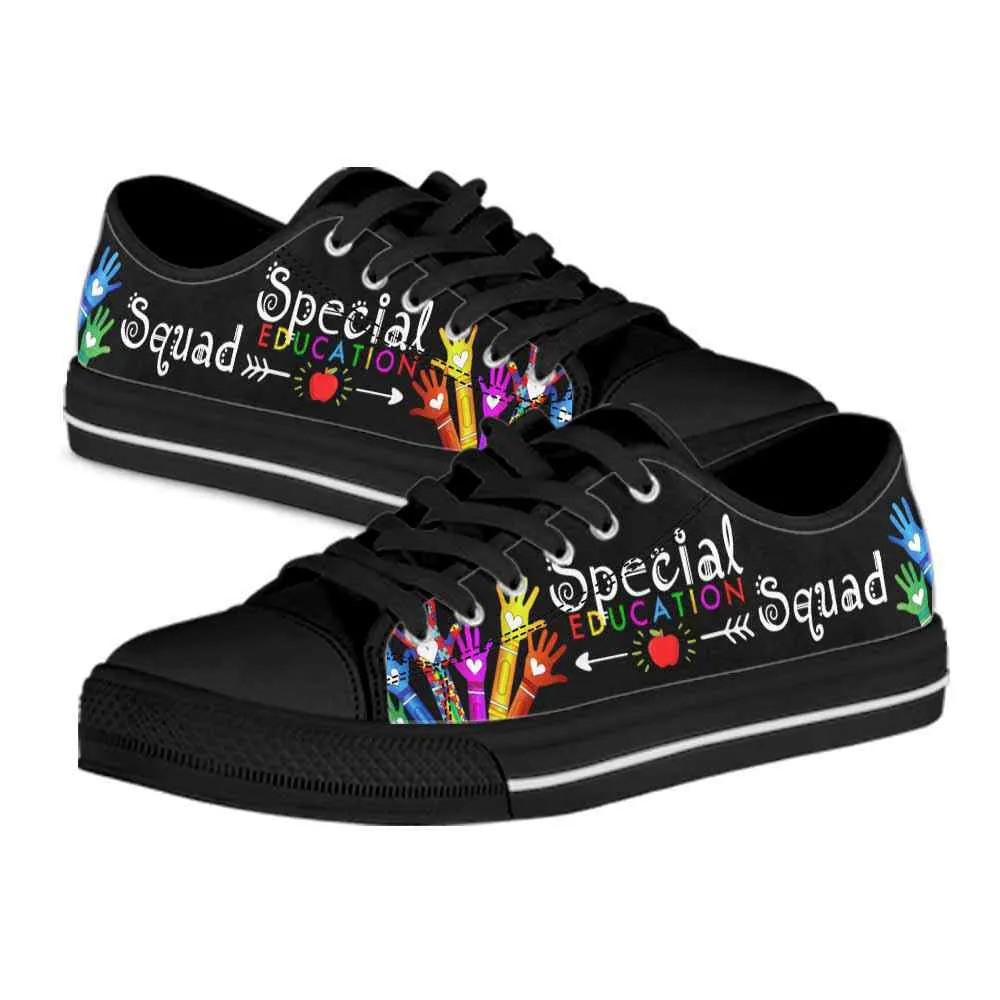 Sped Teacher Colorful Hands Squad Low Top Shoes, Teacher Shoes, Low Top Sneakers