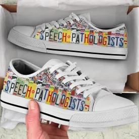 Speech Pathologists License Plates Low Top Shoes , Low Top Sneaker, Low Top Canvas Shoes