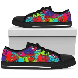 Stylish Colors Skeleton Skull Low Top Shoes , Low Top Sneaker, Low Top Canvas Shoes