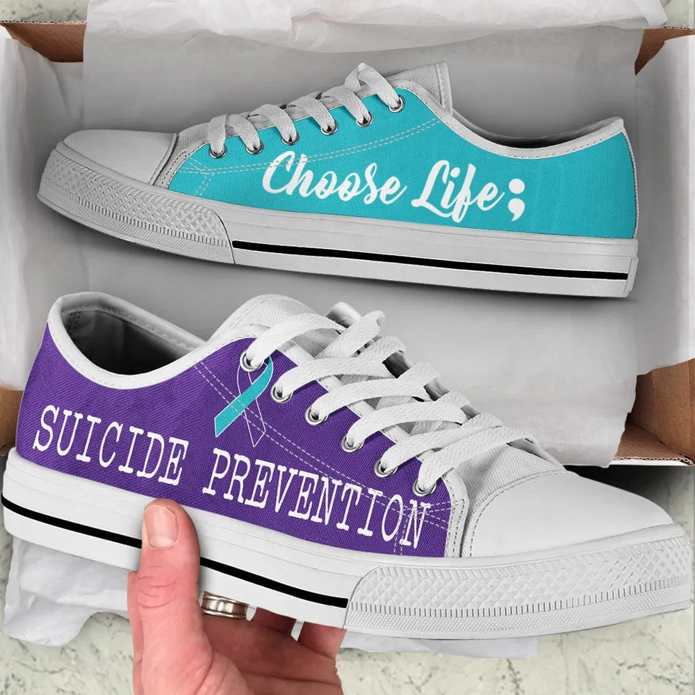 Suicide Prevention Shoes Choose Life Low Top Shoes , Low Top Sneaker, Low Top Canvas Shoes