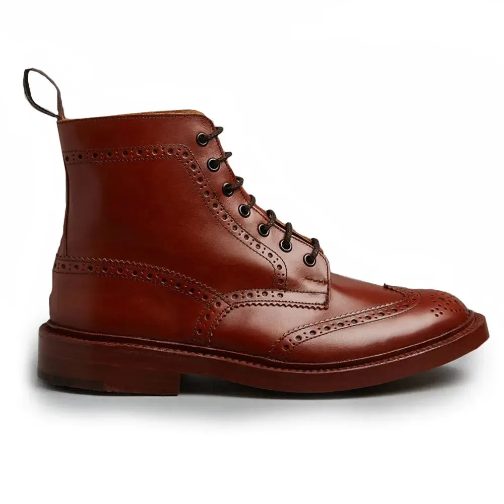 TRICKER'S Stow Boots - Mens Dainite or Leather Sole - Marron Antique