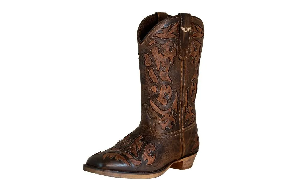 TuffRider Women Jackson Embroidered Leather Square Toe Western Boots