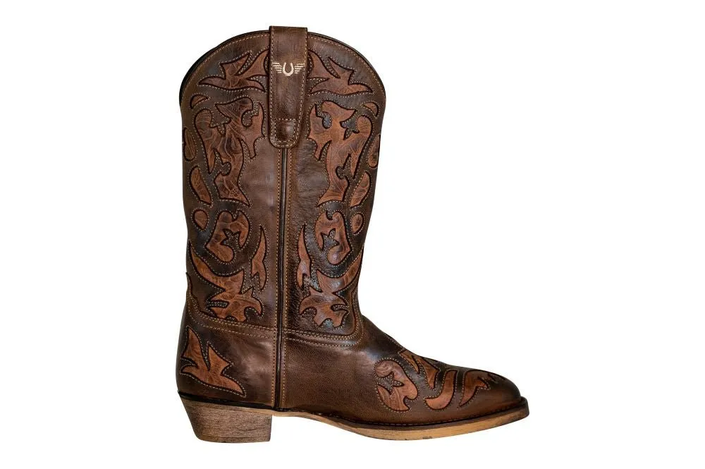 TuffRider Women Jackson Embroidered Leather Square Toe Western Boots