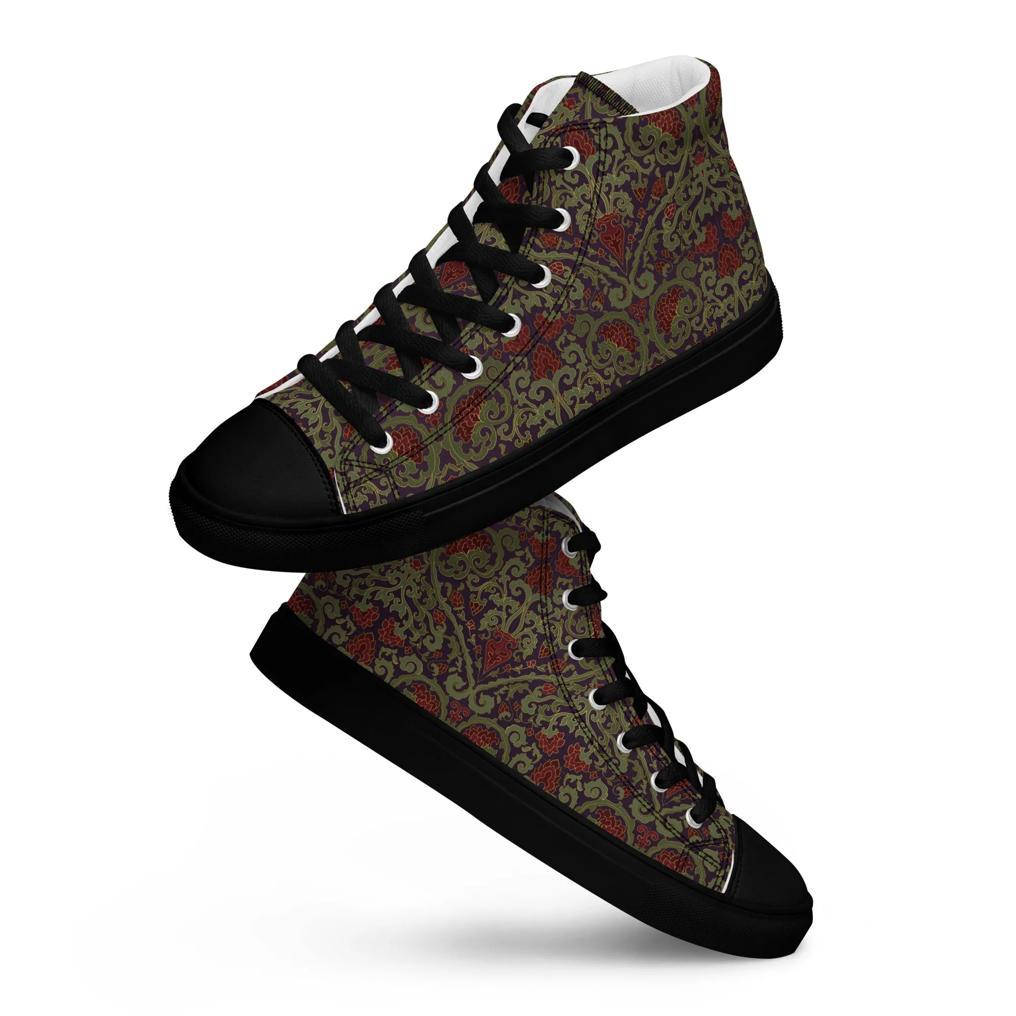 Unisex high top canvas shoes - Dark Ornament