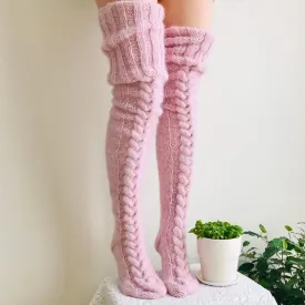 Women Winter Knitted Thigh High Long Socks