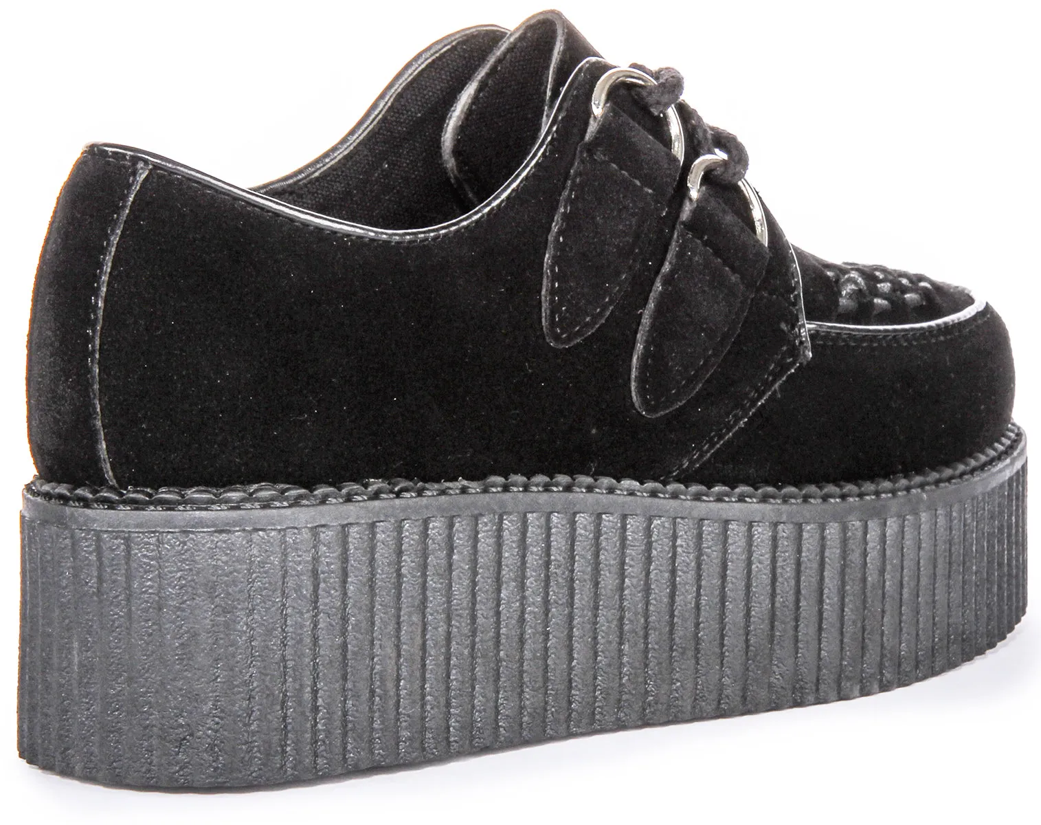 Womens Creeper Double Sole In Black Mono For Women