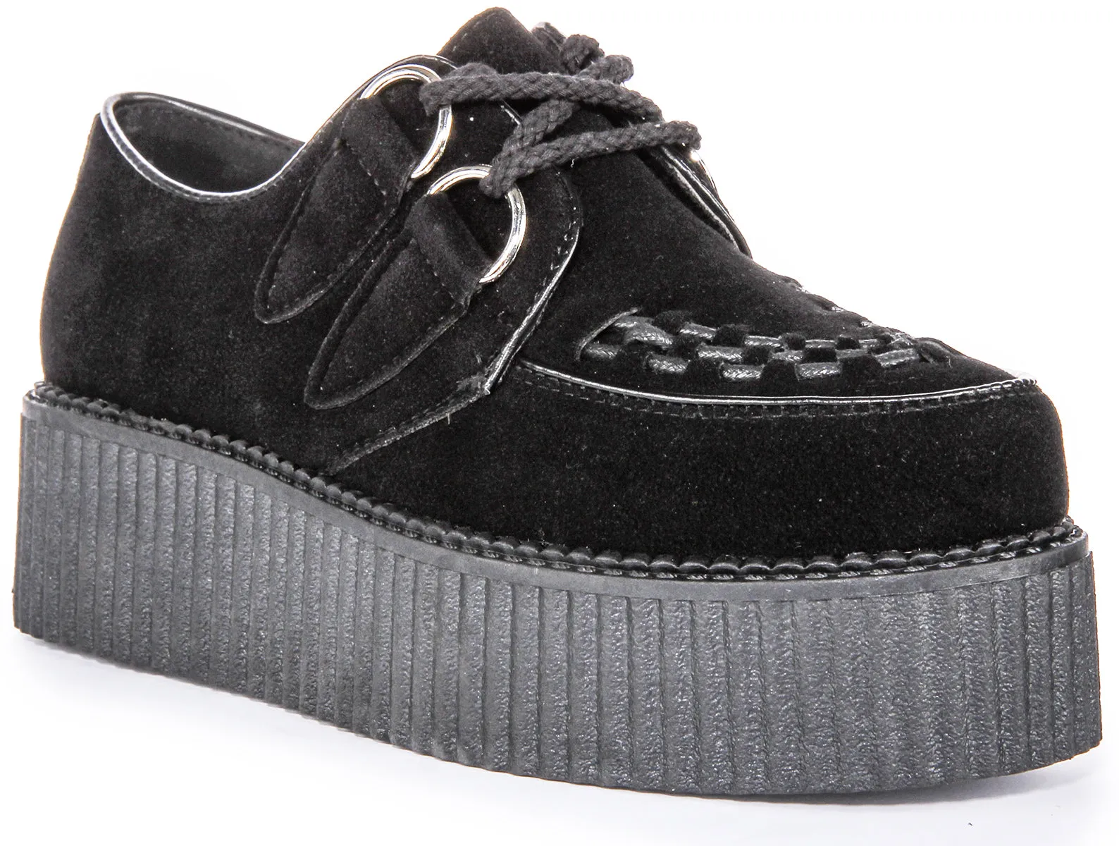 Womens Creeper Double Sole In Black Mono For Women